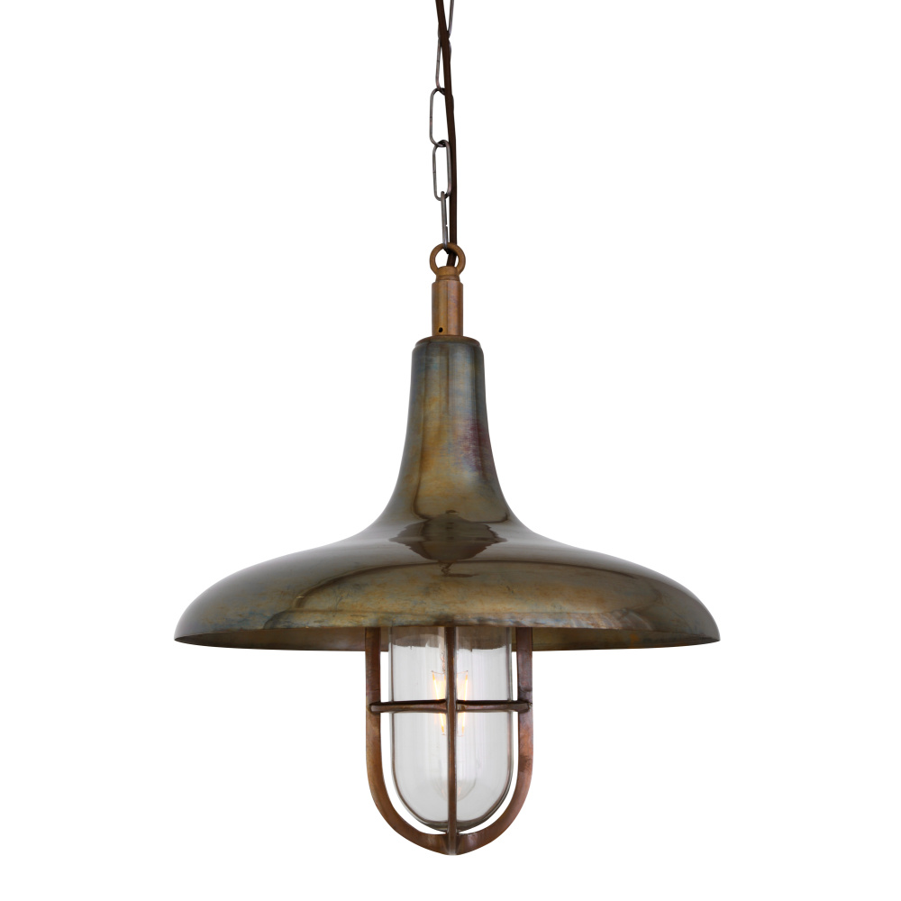 Mira Pendant | Antique Brass | Clear Glass
